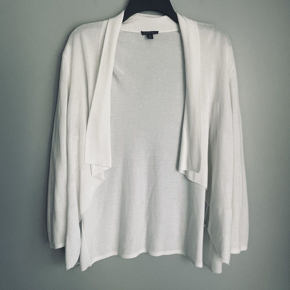 Eileen Fisher Open Front Cardigan Women's Size XL Boxy Lightweight Sweater